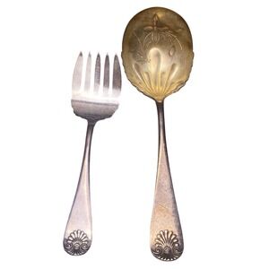 Antique Towle Silverplate‎ Flatware Meat Fork Small Ladle Pat July 9 1888